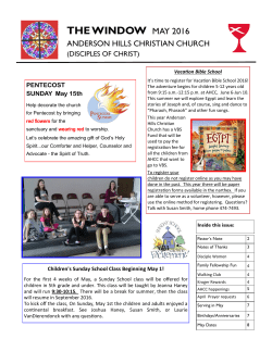 THE WINDOW MAY 2016 - Anderson Hills Christian Church