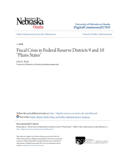 Fiscal Crisis in Federal Reserve Districts 9 and 10 &ldquo;Plains States&rdquo;