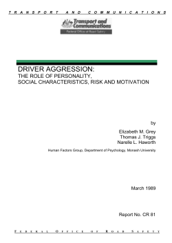 Driver aggression: the role of personality, social characteristics, risk
