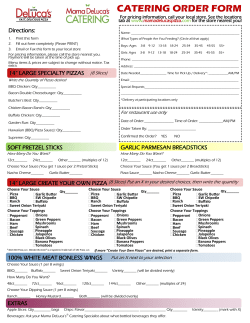 catering order form - Mama DeLuca`s&reg; Pizza