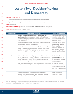 Lesson Two: Decision-Making and Democracy