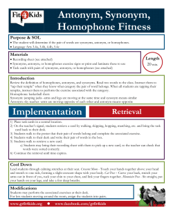 Antonym, Synonym, Homophone Fitness