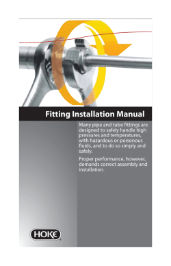 Fitting Installation Manual