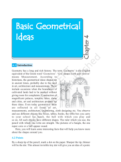 Basic Geometrical Ideas