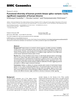 BMC Genomics - Publications of the IAS Fellows