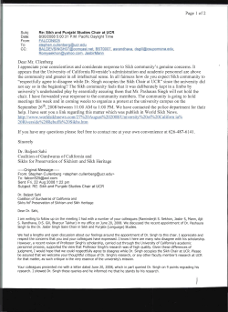 Dean rebuffs Sikh community request on August 22, 2008 and Sikh