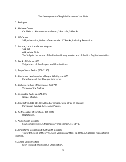 The Development of English Versions of the Bible