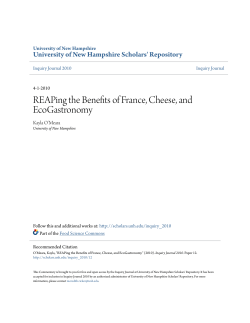 REAPing the Benefits of France, Cheese, and EcoGastronomy