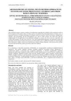 archaeometry on stones. multi-method approach to investigate stone