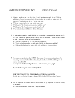 MATH 099 HOMEWORK TWO