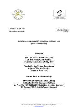 Opinion - Venice Commission