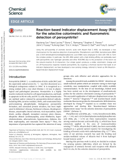 Reaction-based Indicator displacement Assay (RIA)