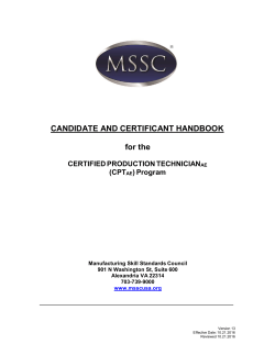 candidate handbook - Manufacturing Skill Standards Council