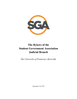 The Bylaws of the Student Government Association Judicial Branch