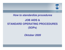 Job Aids and Standard Operating Procedures