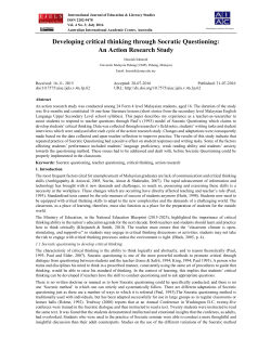 Developing critical thinking through Socratic Questioning