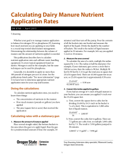 Calculating Dairy Manure Application Rates