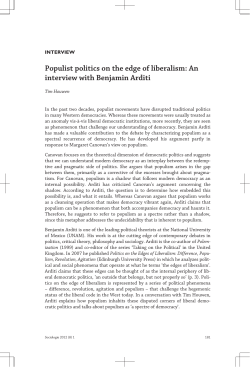 Populist politics on the edge of liberalism: An