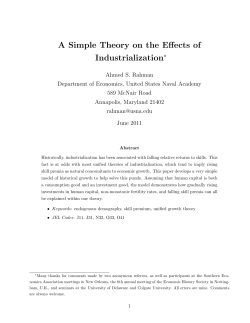 A Simple Theory on the Effects of Industrialization