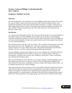 Sermon: Caesarea Philippi: Confronting Reality