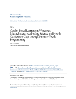 Garden-Based Learning in Worcester, Massachusetts: Addressing