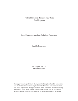 Great Expectations and the End of the Depression