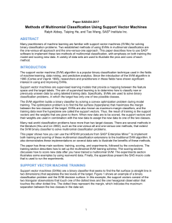 Methods of Multinomial Classification Using Support