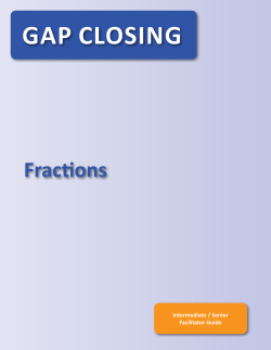 Gap Closing I/S Facilitator`s Guide: Fractions