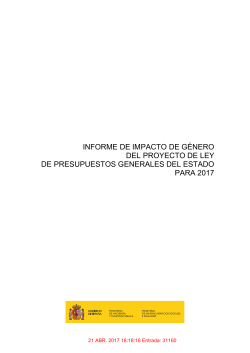 informe de impacto de g&eacute;nero delproyecto de ley de presupuestos