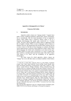 Appositives Schmappositives in Chinese