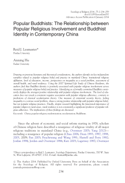 Popular Buddhists: The Relationship between Popular Religious