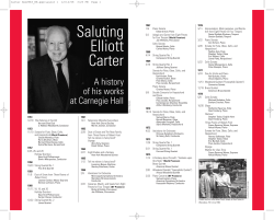 a history of Elliott Carter`s works at Carnegie Hall