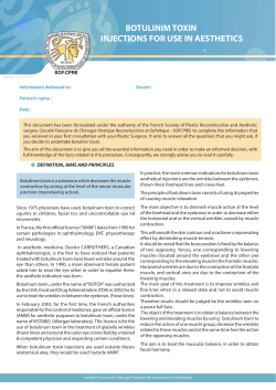 botulinim toxin injections for use in aesthetics