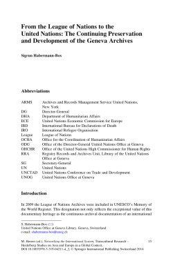 From the League of Nations to the United Nations: The Continuing