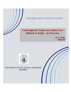 Contemporary Issues on Labour Law Reform in India