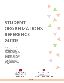 student organizations reference guide