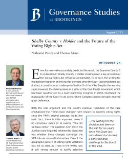 Shelby County v. Holder and the Future of the