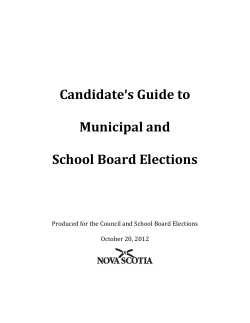 Candidate=s Guide to Municipal and School Board Elections