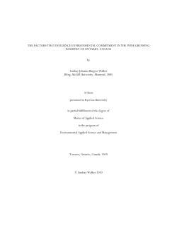 The Factors that Influence Environmental Commitment in the Wine