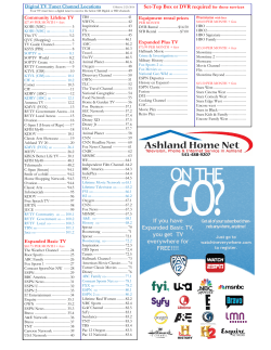 Digital TV Tuner Channel Locations