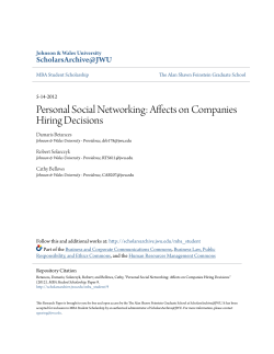 Personal Social Networking: Affects on