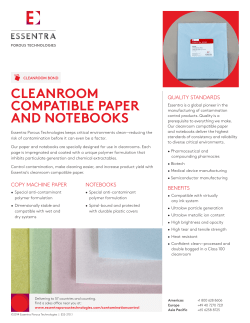CLEANROOM COMPATIBLE PAPER AND NOTEBOOKS