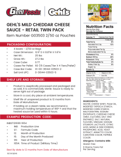 G03503 Gehls Mild Cheddar 100 oz Pack