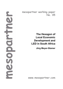 The Hexagon of Local Economic Development and LED in South