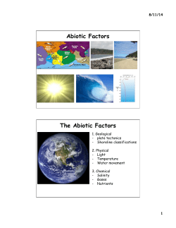 The Abiotic Factors