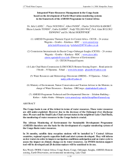 Integrated Water Resources Management in the Congo basin based