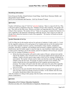 Lesson Plan Title: Cell City
