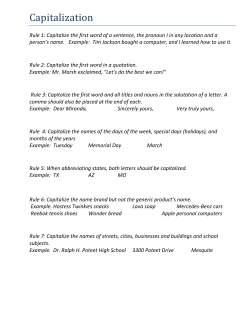 Capitalization