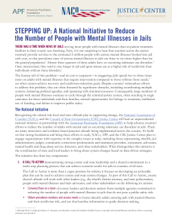STEPPING UP: A National Initiative to Reduce