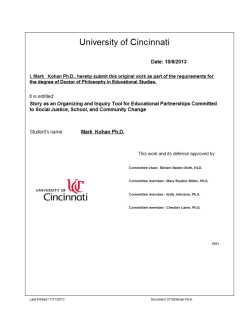 Story as an Organizing and Inquiry Tool for Educational